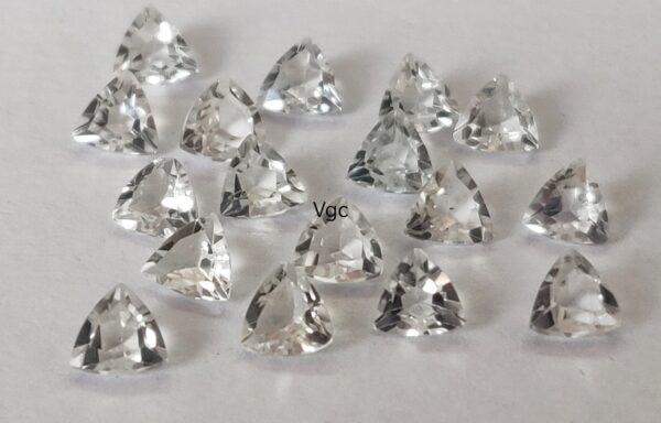 Natural White Topaz 10 mm Trillion Faceted Cut – AAA Quality White Topaz Trillion Faceted Cut 10mm