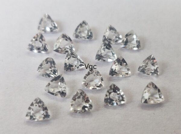 Natural White Topaz 10 mm Trillion Faceted Cut – AAA Quality White Topaz Trillion Faceted Cut 10mm