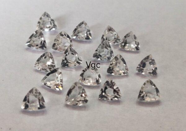 Natural White Topaz 10 mm Trillion Faceted Cut – AAA Quality White Topaz Trillion Faceted Cut 10mm