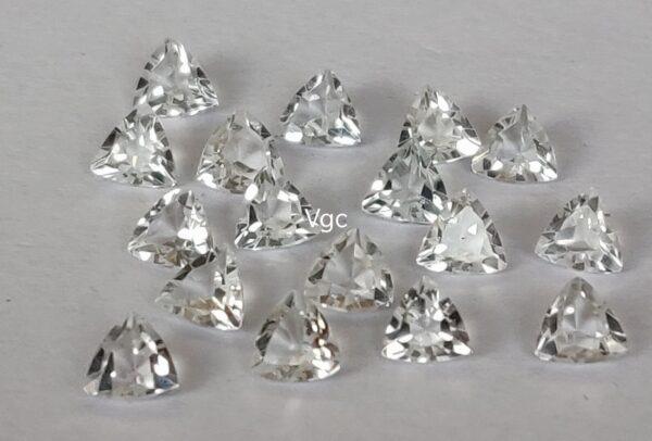 Natural White Topaz 10 mm Trillion Faceted Cut – AAA Quality White Topaz Trillion Faceted Cut 10mm
