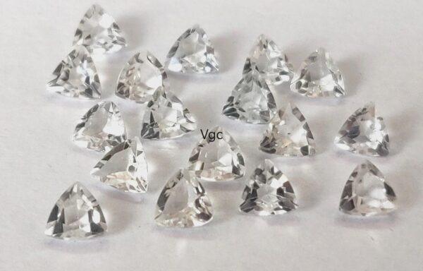 Natural White Topaz 10 mm Trillion Faceted Cut – AAA Quality White Topaz Trillion Faceted Cut 10mm