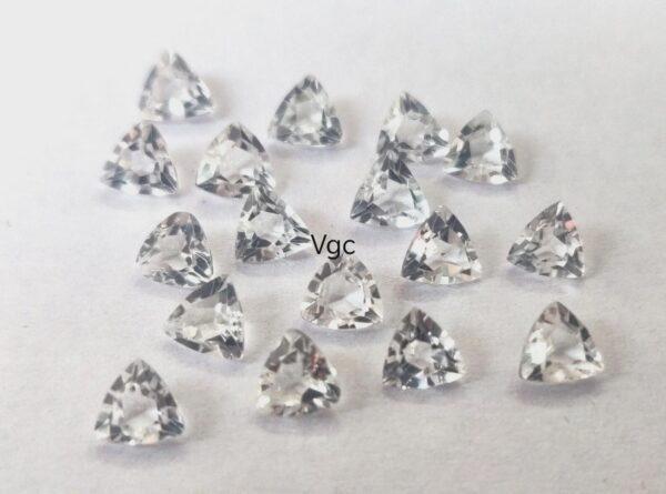 Natural White Topaz 10 mm Trillion Faceted Cut – AAA Quality White Topaz Trillion Faceted Cut 10mm