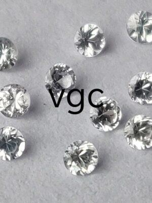 Natural White Sapphire 4 mm Round Diamond Faceted Cut – AAA Quality White Sapphire Round Diamond Cut 4mm