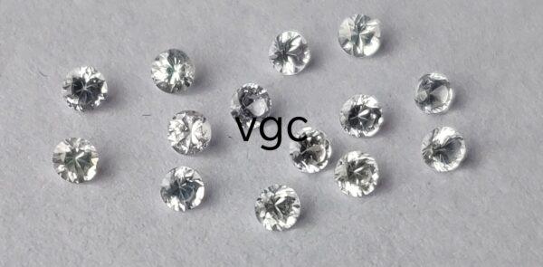 Natural White Sapphire 3 mm Round Diamond Faceted Cut – AAA Quality White Sapphire Round Diamond Cut 3mm