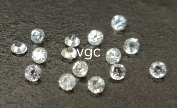 Natural White Sapphire 2 mm Round Diamond Faceted Cut – AAA Quality White Sapphire Round Diamond Cut 2mm