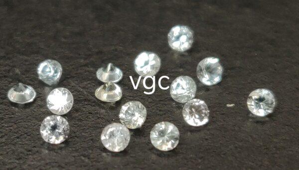 Natural White Sapphire 2 mm Round Diamond Faceted Cut – AAA Quality White Sapphire Round Diamond Cut 2mm