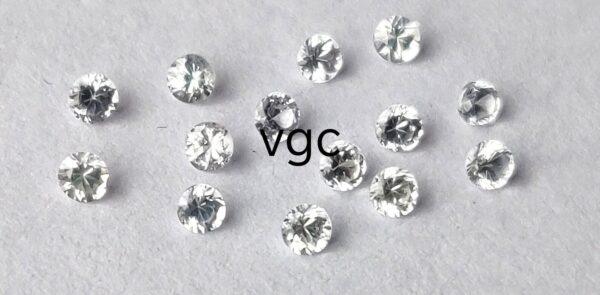 Natural White Sapphire 3 mm Round Diamond Faceted Cut – AAA Quality White Sapphire Round Diamond Cut 3mm