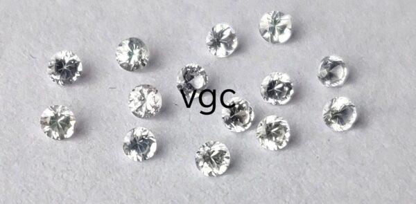 Natural White Sapphire 3 mm Round Diamond Faceted Cut – AAA Quality White Sapphire Round Diamond Cut 3mm