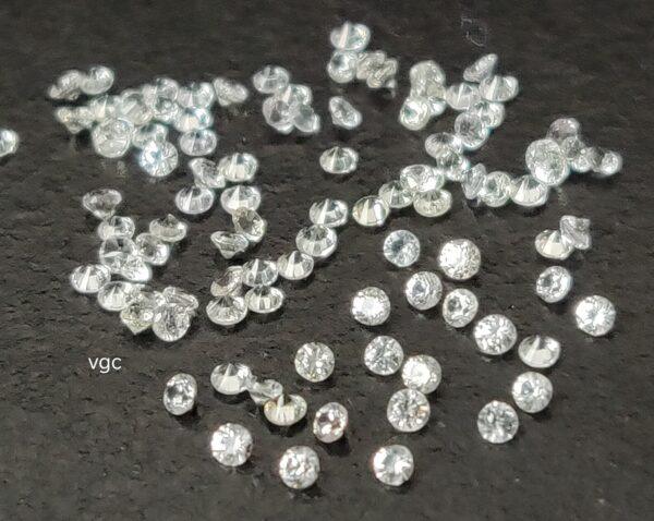 Natural White Sapphire 1 mm Round Diamond Faceted Cut – AAA Quality White Sapphire Round Diamond Cut 1mm