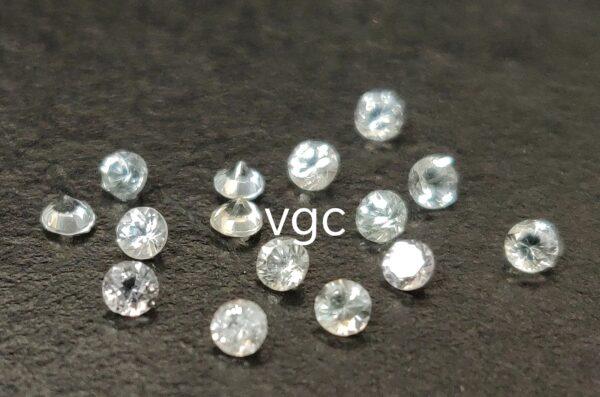 Natural White Sapphire 2 mm Round Diamond Faceted Cut – AAA Quality White Sapphire Round Diamond Cut 2mm