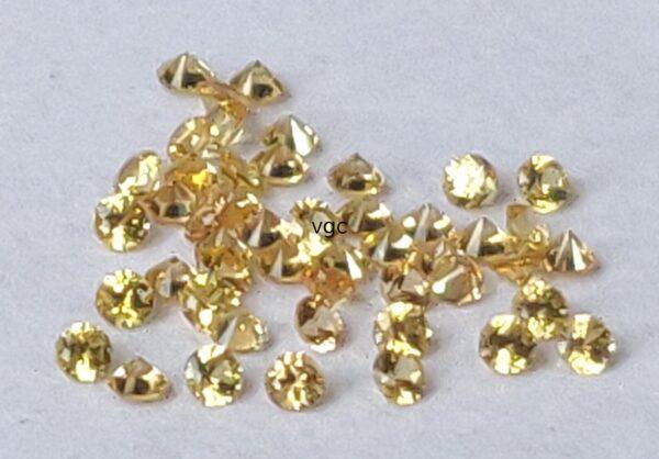 Natural Yellow Sapphire 2 mm Round Diamond Faceted Cut – AAA Quality Yellow Sapphire Round Diamond Cut 2mm