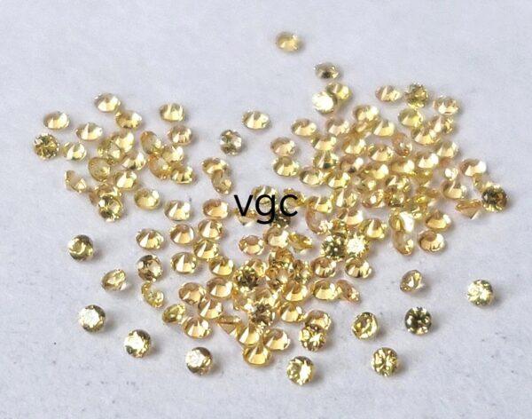 Natural Yellow Sapphire 1 mm Round Diamond Faceted Cut – AAA Quality Yellow Sapphire Round Diamond Cut 1mm