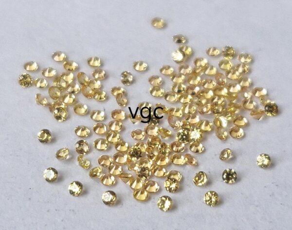 Natural Yellow Sapphire 1 mm Round Diamond Faceted Cut – AAA Quality Yellow Sapphire Round Diamond Cut 1mm