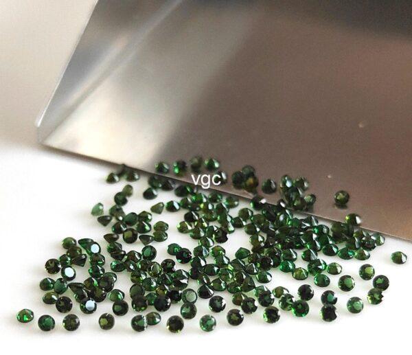 Natural Green Tourmaline 1.5 mm Round Faceted Cut – AAA Quality Green Tourmaline Round Faceted Cut 1.5mm