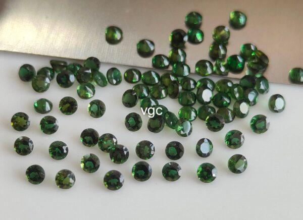 Natural Green Tourmaline 2 mm Round Faceted Cut – AAA Quality Green Tourmaline Round Faceted Cut 2mm