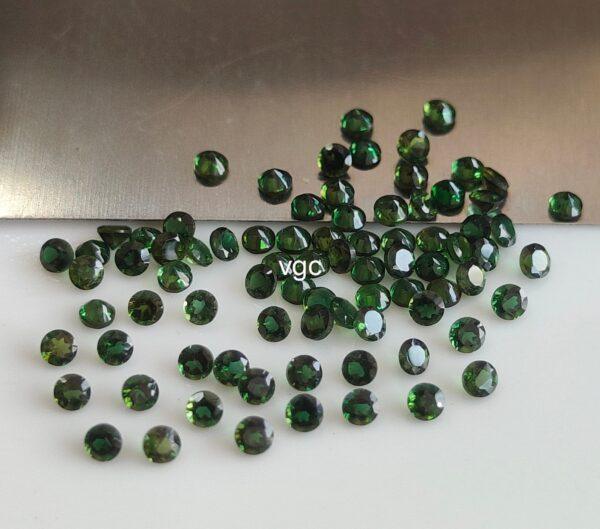 Natural Green Tourmaline 2 mm Round Faceted Cut – AAA Quality Green Tourmaline Round Faceted Cut 2mm