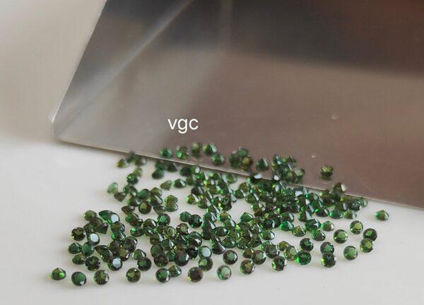 Natural Green Tourmaline 1.5 mm Round Faceted Cut – AAA Quality Green Tourmaline Round Faceted Cut 1.5mm