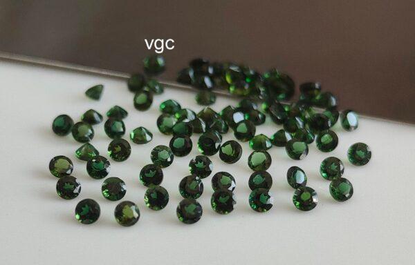 Natural Green Tourmaline 2 mm Round Faceted Cut – AAA Quality Green Tourmaline Round Faceted Cut 2mm