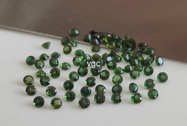 Natural Green Tourmaline 2 mm Round Faceted Cut – AAA Quality Green Tourmaline Round Faceted Cut 2mm