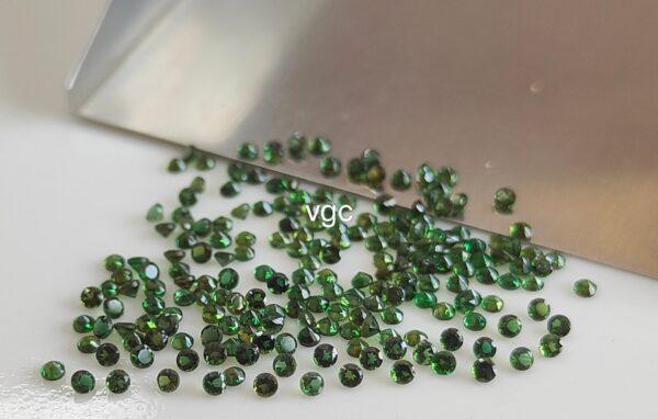 Natural Green Tourmaline 1.5 mm Round Faceted Cut – AAA Quality Green Tourmaline Round Faceted Cut 1.5mm