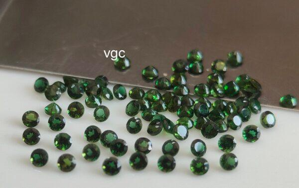 Natural Green Tourmaline 2 mm Round Faceted Cut – AAA Quality Green Tourmaline Round Faceted Cut 2mm