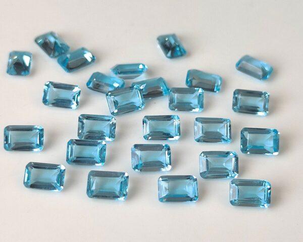Natural Swiss Blue Topaz 4×6 mm Octagon Faceted Cut – AAA Quality Swiss Blue Topaz Octagon Faceted Cut 4x6mm