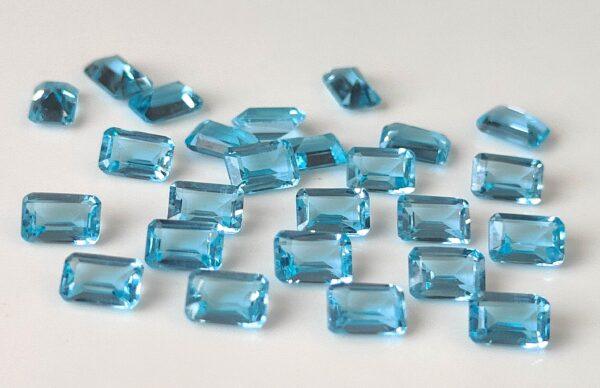 Natural Swiss Blue Topaz 4×6 mm Octagon Faceted Cut – AAA Quality Swiss Blue Topaz Octagon Faceted Cut 4x6mm