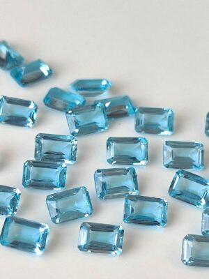 Natural Swiss Blue Topaz 3×5 mm Octagon Faceted Cut – AAA Quality Swiss Blue Topaz Octagon Faceted Cut 3x5mm