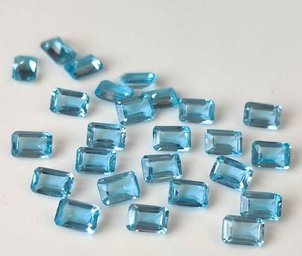 Natural Swiss Blue Topaz 4×6 mm Octagon Faceted Cut – AAA Quality Swiss Blue Topaz Octagon Faceted Cut 4x6mm