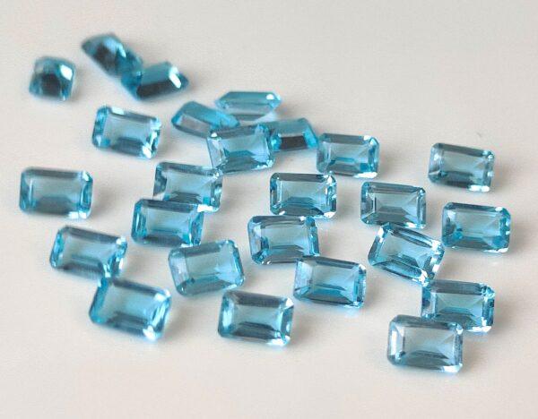 Natural Swiss Blue Topaz 4×6 mm Octagon Faceted Cut – AAA Quality Swiss Blue Topaz Octagon Faceted Cut 4x6mm
