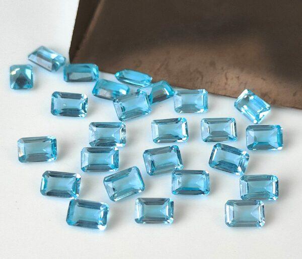 Natural Swiss Blue Topaz 4×6 mm Octagon Faceted Cut – AAA Quality Swiss Blue Topaz Octagon Faceted Cut 4x6mm