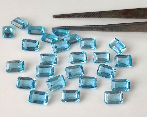 Natural Swiss Blue Topaz 4×6 mm Octagon Faceted Cut – AAA Quality Swiss Blue Topaz Octagon Faceted Cut 4x6mm