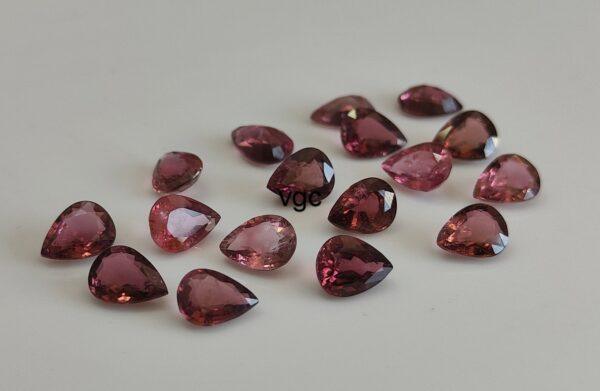 Natural Pink Tourmaline 5×7 mm Pear Faceted Cut – AAA Quality Pink Tourmaline Pear Faceted Cut 5x7mm