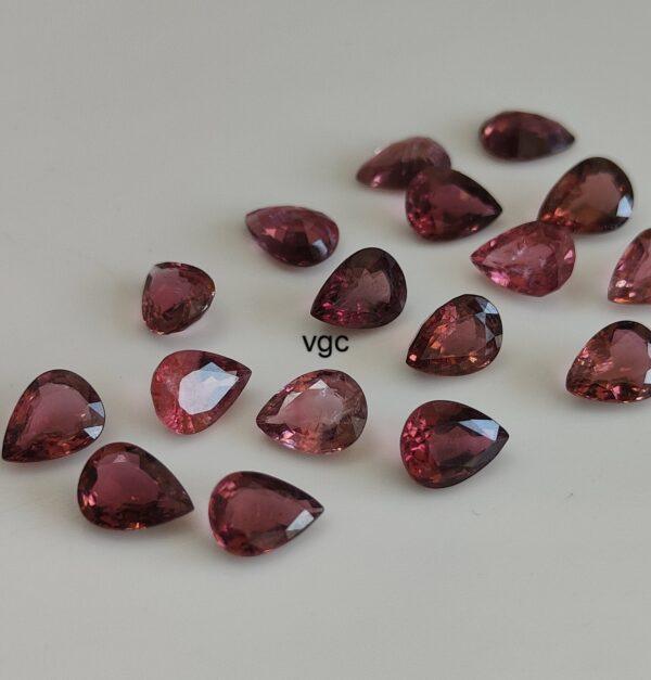 Natural Pink Tourmaline 5×7 mm Pear Faceted Cut – AAA Quality Pink Tourmaline Pear Faceted Cut 5x7mm