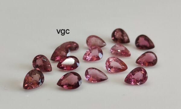 Natural Pink Tourmaline 5×7 mm Pear Faceted Cut – AAA Quality Pink Tourmaline Pear Faceted Cut 5x7mm