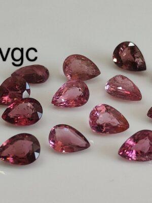 Natural Pink Tourmaline 6×8 mm Pear Faceted Cut – AAA Quality Pink Tourmaline Pear Faceted Cut 6x8mm
