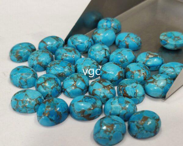 Blue Copper Turquoise 10×12 mm Oval Cabochon – AAA Quality Blue Copper Turquoise Oval 10x12mm