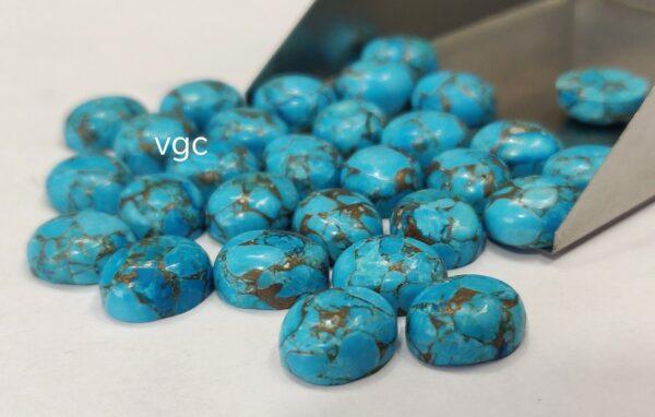 Blue Copper Turquoise 10×12 mm Oval Cabochon – AAA Quality Blue Copper Turquoise Oval 10x12mm