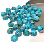 Blue Copper Turquoise 4 mm Round Cabochon – AAA Quality Blue Copper Turquoise Round 4mm