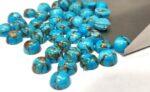 Blue Copper Turquoise 4 mm Round Cabochon – AAA Quality Blue Copper Turquoise Round 4mm