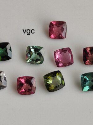 Natural Multi Tourmaline 5 mm Cushion Faceted Cut – AAA Quality Multicolor Tourmaline Cushion 5mm