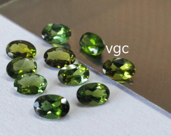 Natural Green Tourmaline 5×7 mm Oval Faceted Cut – AAA Quality Green Tourmaline Oval Faceted Cut 5x7mm