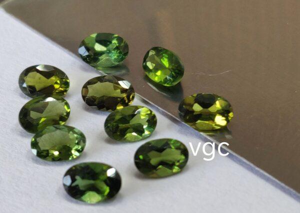 Natural Green Tourmaline 5×7 mm Oval Faceted Cut – AAA Quality Green Tourmaline Oval Faceted Cut 5x7mm
