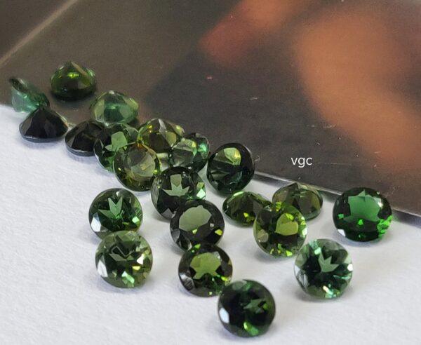 Natural Green Tourmaline 4 mm Round Faceted Cut – AAA Quality Green Tourmaline Round Faceted Cut 4mm