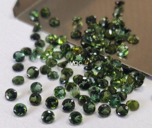 Natural Green Tourmaline 4 mm Round Faceted Cut – AAA Quality Green Tourmaline Round Faceted Cut 4mm