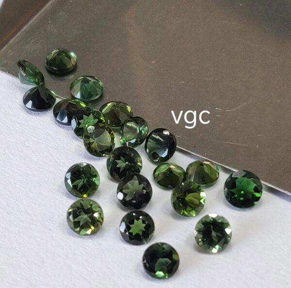 Natural Green Tourmaline 4 mm Round Faceted Cut – AAA Quality Green Tourmaline Round Faceted Cut 4mm