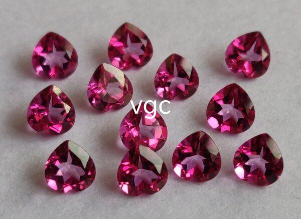 Natural Coated Pink Topaz 10 mm Heart Faceted Cut – AAA Quality Pink Topaz Heart Faceted Cut 10mm