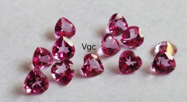 Natural Coated Pink Topaz 10 mm Heart Faceted Cut – AAA Quality Pink Topaz Heart Faceted Cut 10mm