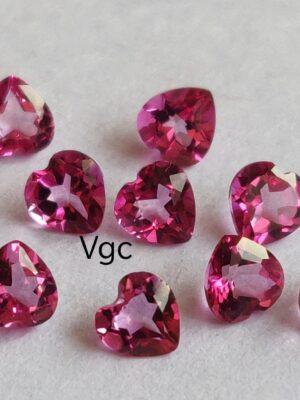 Natural Coated Pink Topaz 10 mm Heart Faceted Cut – AAA Quality Pink Topaz Heart Faceted Cut 10mm