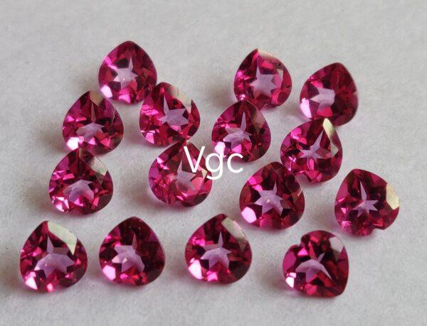 Natural Coated Pink Topaz 10 mm Heart Faceted Cut – AAA Quality Pink Topaz Heart Faceted Cut 10mm